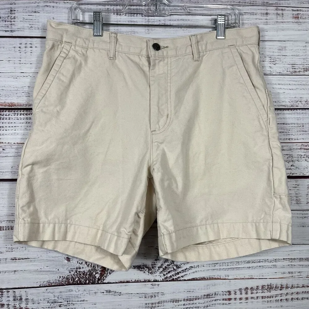 Patagonia Heritage Stand Up Shorts Mens 32x7 Undyed Natural Canvas Hiking Beige